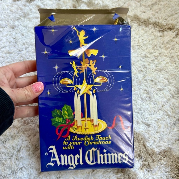 New in box Vintage Swedish Angel Party Chimes Christmas Decor Kitschy Gold MCM - Picture 11 of 11
